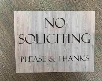 No Soliciting - Front Door Magnet and Sign