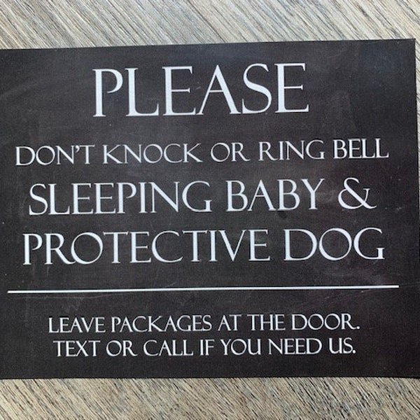 Don’t Knock or Ring Bell. Naptime. Sleeping Baby Protective Dog - Front Door Magnet