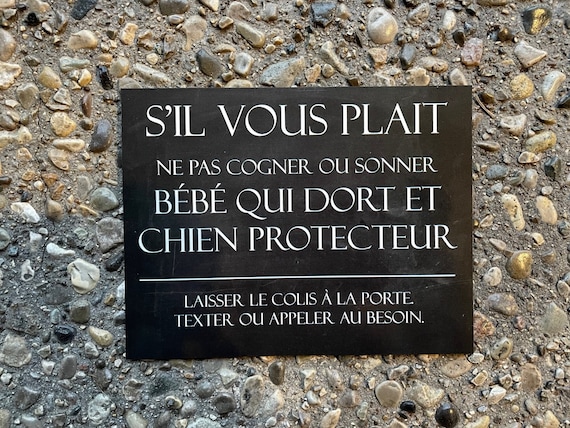 Svp Ne Pas Cogner Ou Sonner Bebe Qui Dort Et Chien Etsy Canada