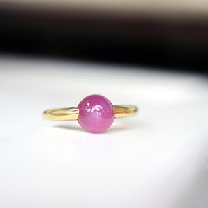 Minimalism Designer jewelry  Natural unheated Ruby Ring round cab ruby Candy ring