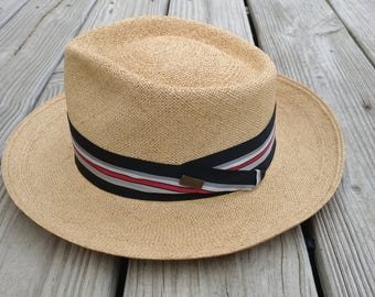 Vintage 1960s Panama fedora hat Dobbs men's size 6 7/8,7