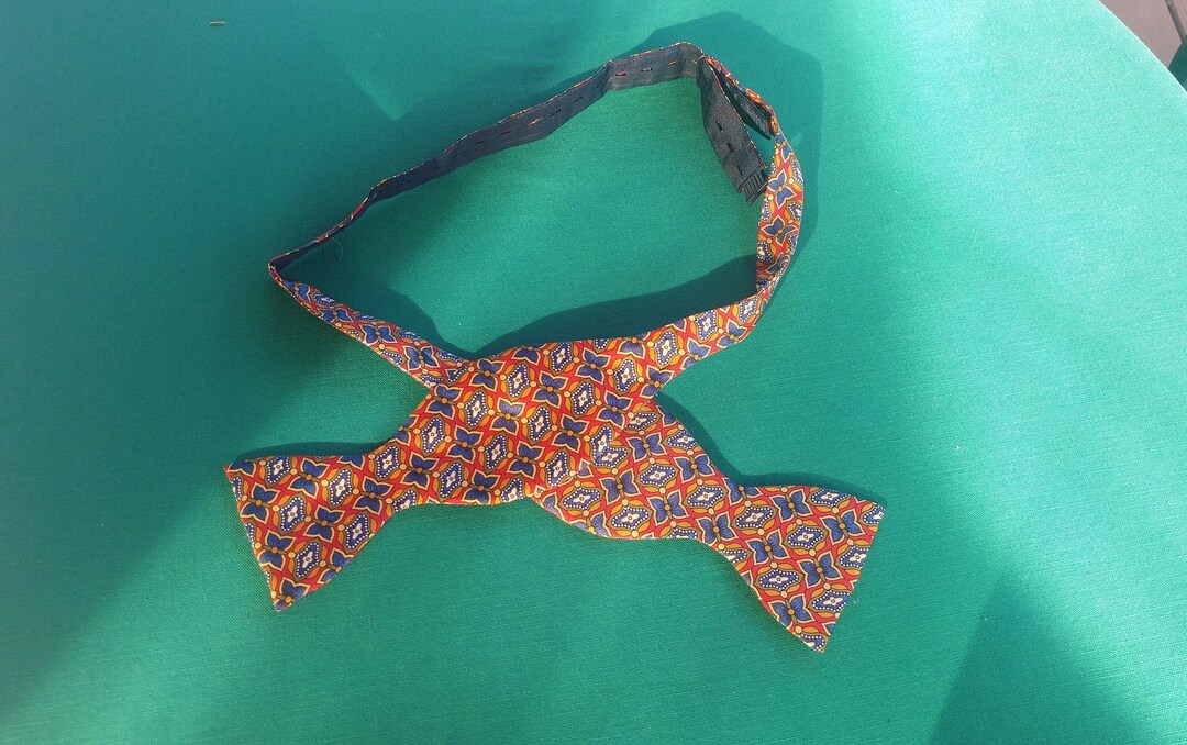 Vintage the Rack London Silk Bow Tie Made in England Etsy