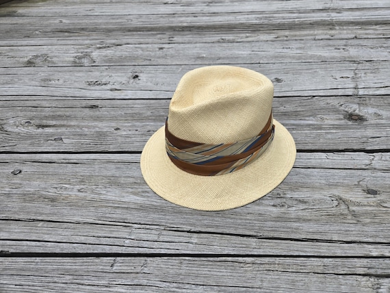 Vintage Knox Men's Fedora Straw Hat Size 7 Made in USA - Etsy