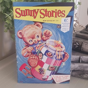 vintage children's soft cover magazine called Sunny Stories