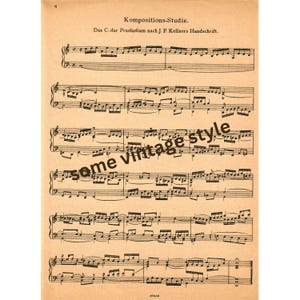May include: A vintage sheet music page with the title "Kompositions-Studie." The text "Das C-dur Praeludium nach J. P. Kellners Handschrift." is printed below the title. The sheet music is for a piano piece and includes musical notes and symbols.