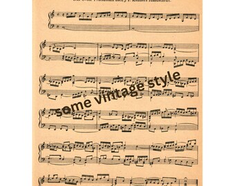 Vintage Sheet Music, Komposition Studie, Printable Ephemera (Digital Download)
