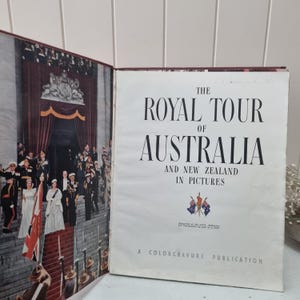 UK Royals 1954 Tour of Australia and NZ in Pictures Vintage Hard Cover Book | UK British Royal Family | Queen Elizabeth Duke of Edinburgh