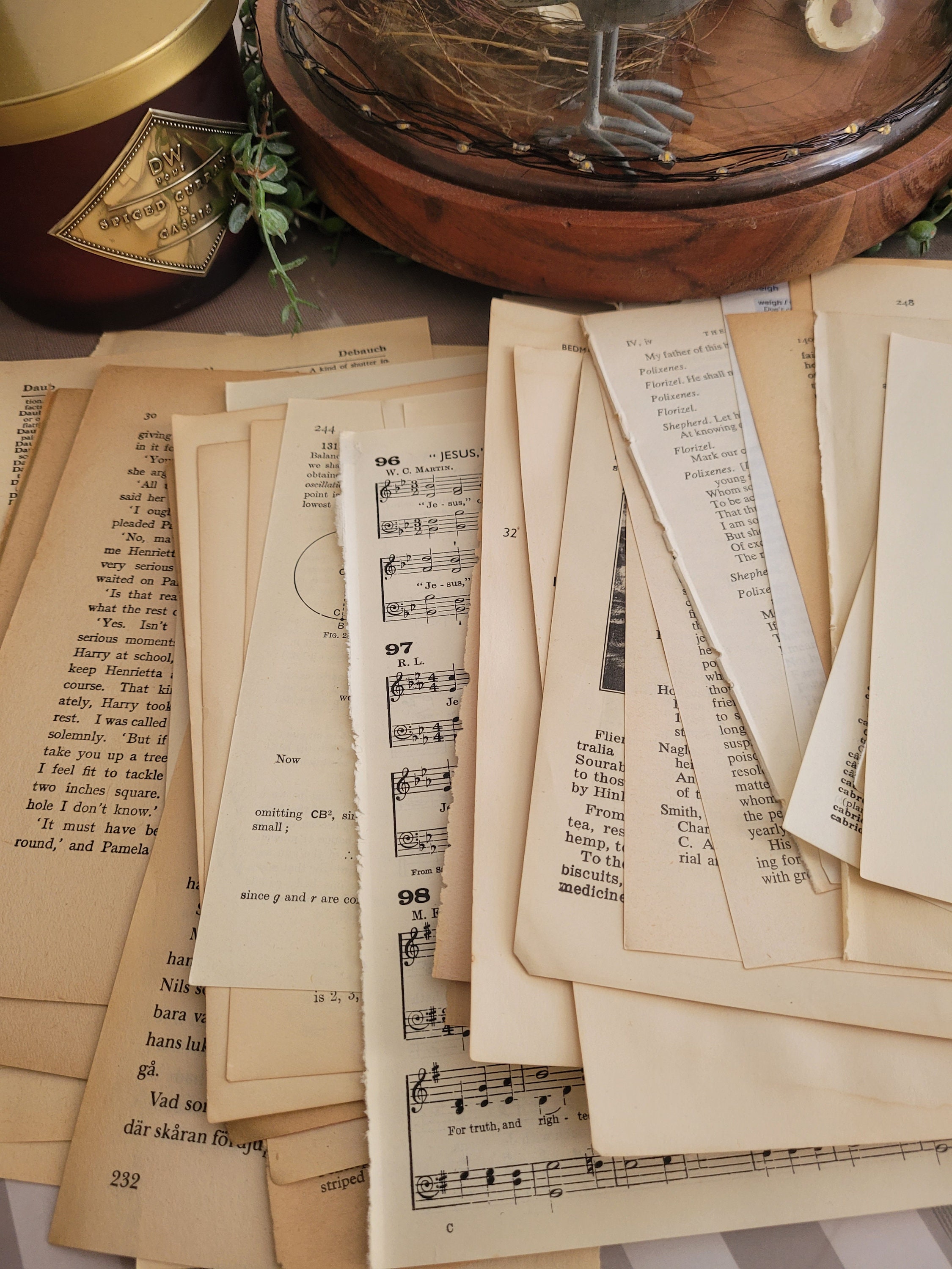 Vintage Book Pages, Beige Ephemera, Junk Journal Paper Pack - Etsy ...