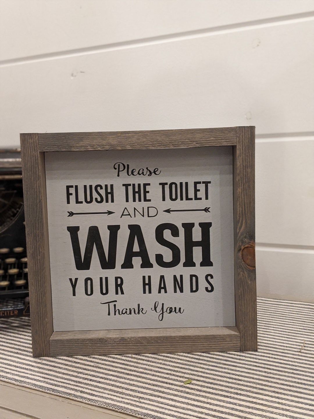 Please Flush and Wash Your Hands/ Reclaimed Wood Sign / Farmhouse Decor ...
