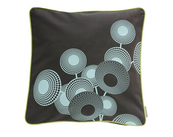 Pillow cover Hope, dark grey/mint, 50 x 50 cm (without filling)