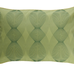 Federa linee grafiche, bianco / grigio/blu, 60 x 40 cm (senza imbottitura)
