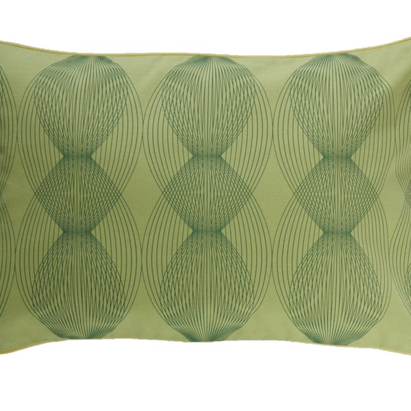 Pillow cover graphic lines, green/Graublau, 60 x 40 cm (without filling)