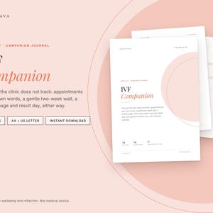 IVF Journal Printable: Two Week Wait Journal, Fertility Treatment Companion, Appointment Notes, Partner Page, Result Day, A4 + Letter