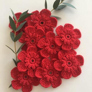 LOL 6, Fiori uncinetto grandi in rilievo, Fiori uncinetto colorati, Applicazioni tessuti da cucire, Fiori in cotone, Applicazioni per borse