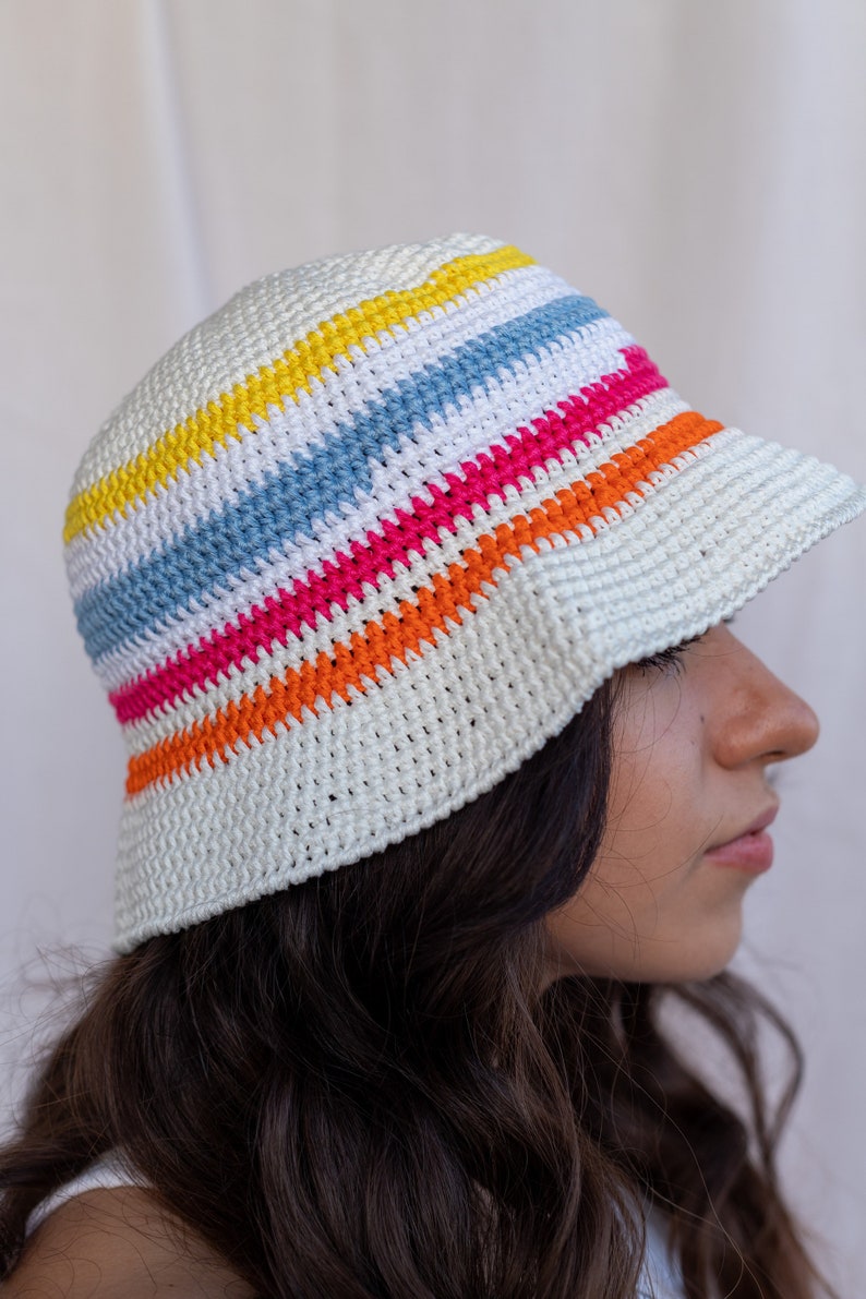 Bucket hat women, Crochet cotton hat, One of a kind, Trendy summer accessories for women, Washable hat, Fashion gift ideas for mom, SORRENTO image 3