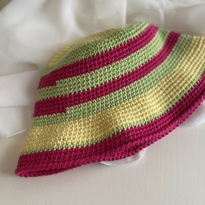Women's crochet hat, Summer bucket hat cotton, Fisherman hat made in Italy, Spring hat kids, Floppy beach hat, Sea accessories Size M 21 image 4