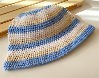 Ischia, Bucket crochet hat, Handmade hats for women, Summer fisherman hat for young women, Cotton handmade cloche hat, Gift for friend