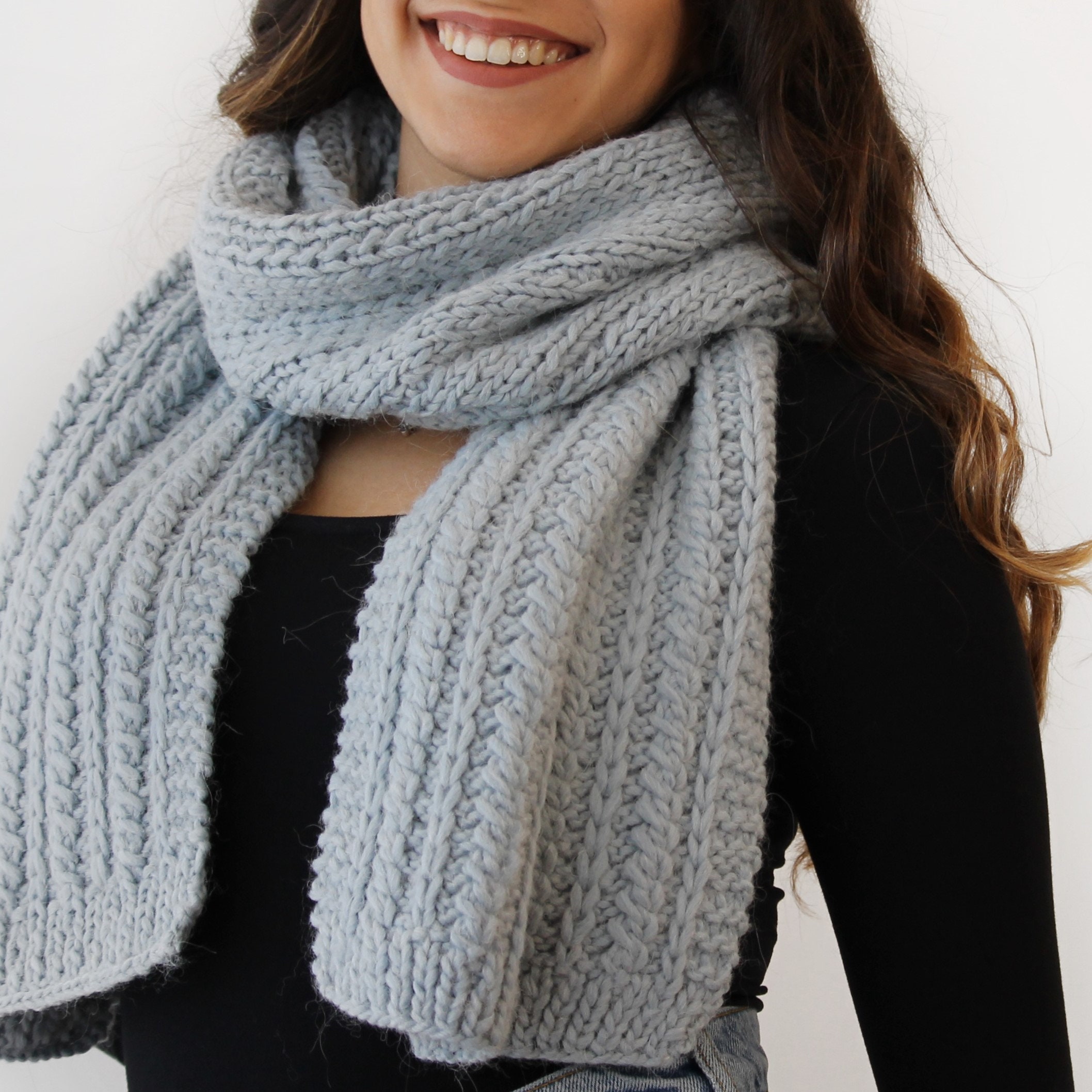 Women's wool scarf, Men's wool scarf, Handmade scarf, Knitted braid scarf, Winter accessories, Handmade Christmas gifts