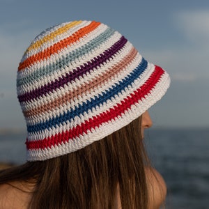 Crochet fisherman hat, Model Portofino, Colorful young cotton cloche, Handmade women hat, Teenager summer accessories, Gift for friend image 5