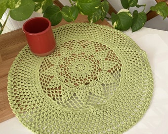 Colorful crochet doilies for sale, Handmade table doily, Crochet placemat, Leaf crochet centerpiece, Kitchen accessories, New home gift idea