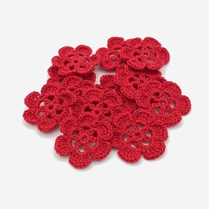 ANGIE, 12 Fiori a uncinetto colorati, Fiori uncinetto decorativi da applicare, Applicazioni uncinetto, Toppe per cuscini, Abbellimenti KIT 7