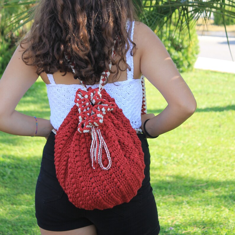 Beach bag for women, Bucket bag tote, Bordeaux bag, Summer bag for girl, Travel accessories for women, Cotton bag drawstring, Gift for mummy image 4