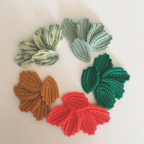 Irish Crochet Leaves Scrapbooking Or Cardmaking Crocheted Etsy