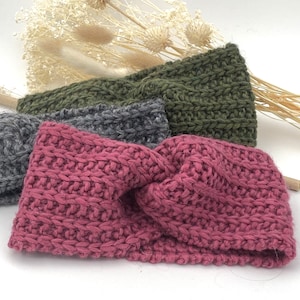 Handmade knitted wool headband, Sappada, Women's autumn winter accessories, Sporty girl's curly hairband, Gift ideas