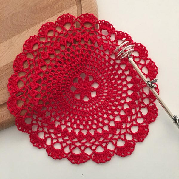 Modern shabby round crochet doily, Assorted colours, Doily for sale, Bedroom bedside table decor, Christmas decoration, Xmas gift new home
