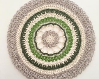 Decorative crochet doily, Crochet doily handmade, Dining room accessories, Living room doily, Round table topper, Modern crochet doily