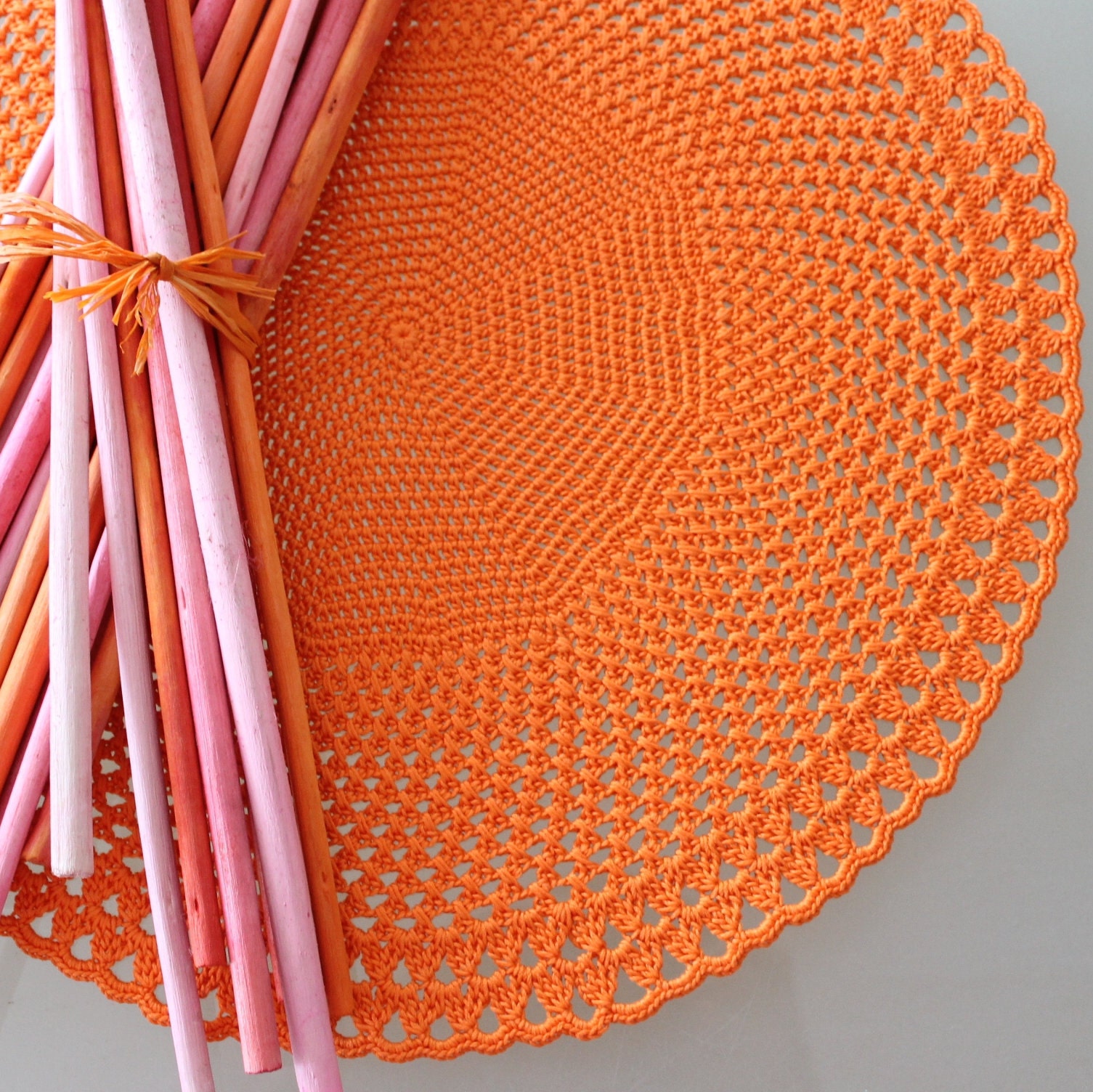 Crochet round placemat pattern Tutorial table topper Mother Etsy
