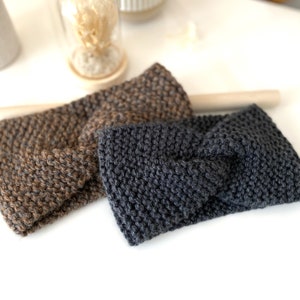 Women's melange wool headband, Braided winter headband, Winter earmuffs for the mountains, Christmas gift idea for friends and girls