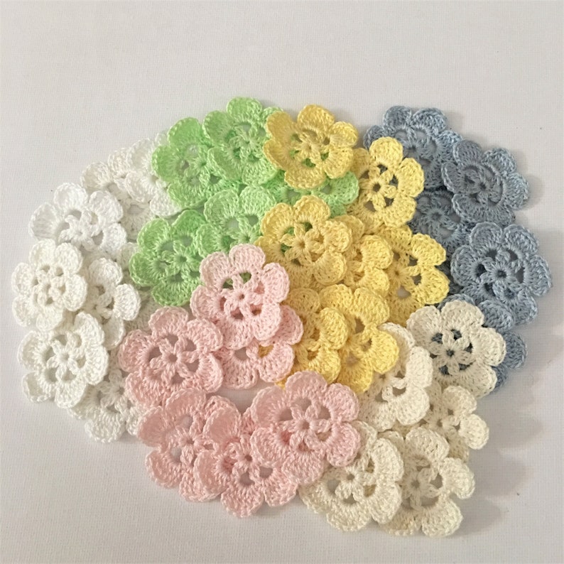 5/" **CROCHET INSPIRED MOTIF** Applique IVORY *****LOT***** 12 pc