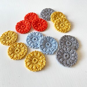LOL 2, 5 fiori uncinetto irlandese, Applicazioni uncinetto, Toppe decorative, Materiale orecchini, Piccoli medaglioni,
