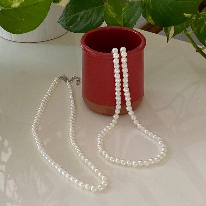 Women pearl necklace, Women choker, Pearl beads choker, Necklace retro, Retro jewelry, Victorian necklace for women, Cheap gifts for women image 4