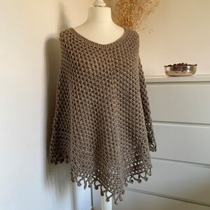 Handmade women&#39;s wool poncho, Crochet poncho, Alpaca poncho, Women&#39;s wool cape, Autumn winter cape, Christmas gift idea for wife