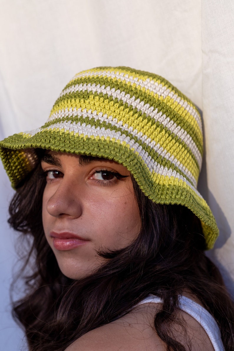 Green bucket hat large, Bucket hat ladies, Bucket hat for women, Bucket hat summer, Fisherman hat friend, Crochet bucket hat men, SORRENTO 6 image 4