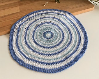 Round crochet doily for sale, Decorative crochet centerpiece for living room table, Handmade doily, Mandala crochet doily, Home decoration