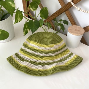 Green bucket hat large, Bucket hat ladies, Bucket hat for women, Bucket hat summer, Fisherman hat friend, Crochet bucket hat men, SORRENTO 6 image 1