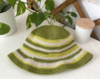 Green bucket hat large, Bucket hat ladies, Bucket hat for women, Bucket hat summer, Fisherman hat friend, Crochet bucket hat men, SORRENTO 6