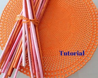Modern crochet doily, English tutorial, Do It Yourself, Crochet pattern placemat, Crochet centerpiece DIY, Beginners crochet patterns