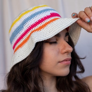 Bucket hat women, Crochet cotton hat, One of a kind, Trendy summer accessories for women, Washable hat, Fashion gift ideas for mom, SORRENTO image 2