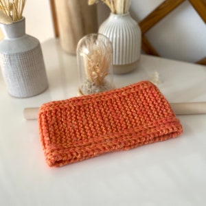 Simple orange melange wool women's hair band, Earmuffs, Gift idea for women, Winter women's fashion accessories, Small Christmas gifts