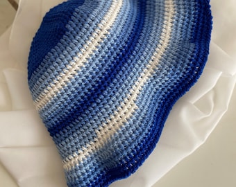 Azure blue women crochet bucket hat,  Handmade summer  accessories, Floppy bucket hat , Trendy accessories , Teenage girl gifts 19