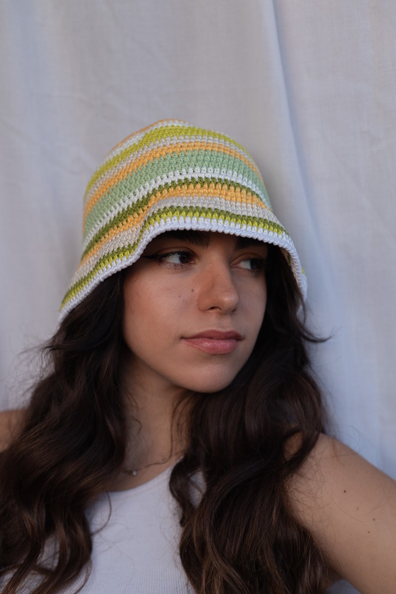 Unique crochet hats, Cotton hat women, Handmade bucket hat women, Trendy summer hats, Beach accessories for girls, Gift for sister, SORRENTO image 4