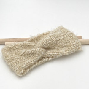 Women's winter wool hair band, Headband, Ear muffs, Beige soft headband, Women's mountain accessories, Turban headband