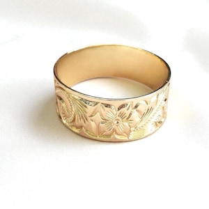 25mm Gold Hawaiian Bangle Bracelet - Hawaiian Jewelry - Beach Jewelry - Gold Bracelet - Gifts for her - Made in Hawaii