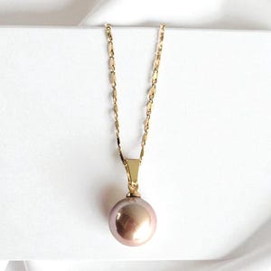 Champagne Pearl Necklace - Hawaiian Necklace - Beach Jewelry - Gold Necklace - Gifts for her