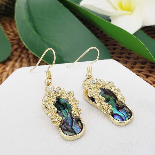 Abalone Shell Slipper Earrings - Gold earrings - Gifts for her - Everyday Jewelry