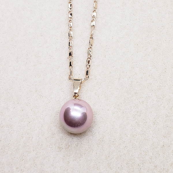Lavender Pearl Necklace - Lavender Pearl Pendant -  Gold Chain - Gifts for her - Gifts for daughter